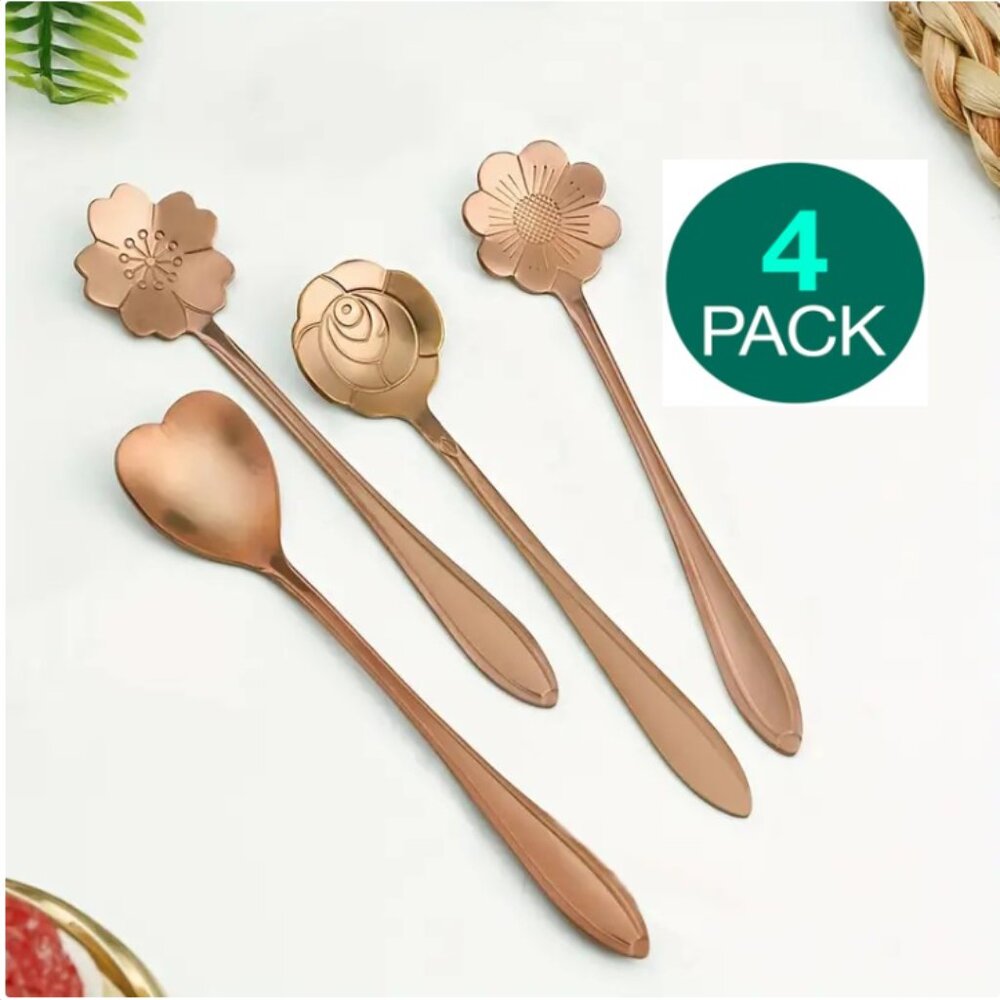 MIXING FLOWER & HEART COFFEE SPOONS